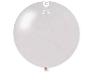 1PK 30in METALLIC WHITE GEMAR LATEX