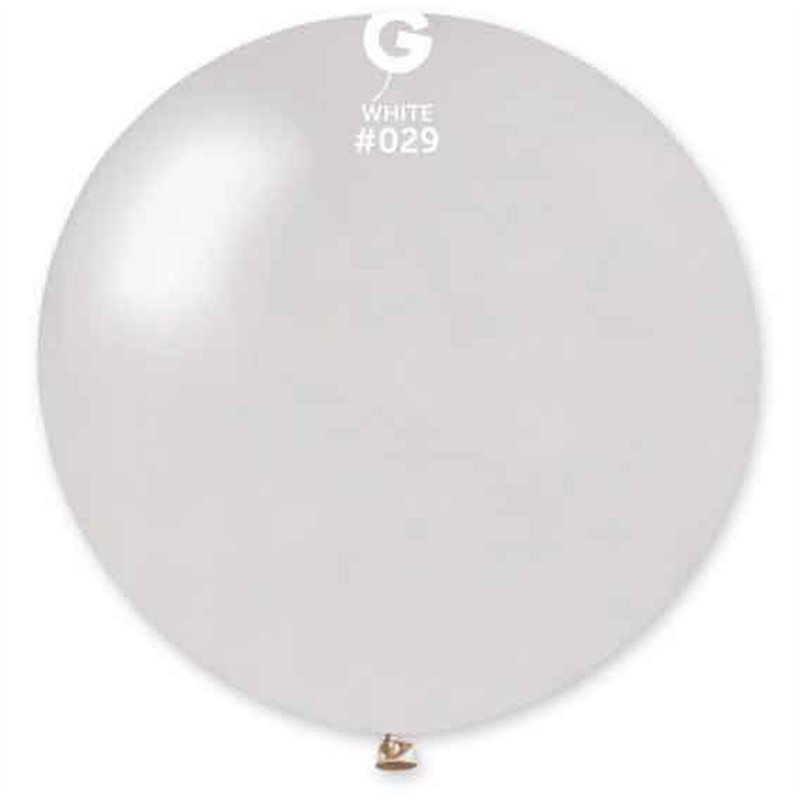 1PK 30in METALLIC WHITE GEMAR LATEX