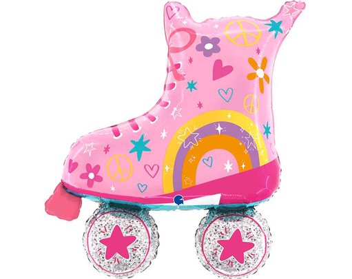 39in PINK ROLLER SKATES FOIL BALLOON