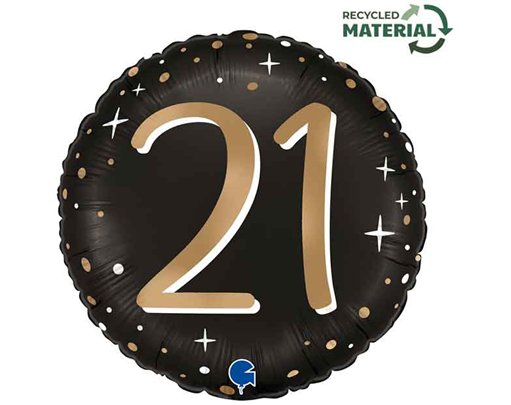18in SPARKLING 21 FOIL BALLOON