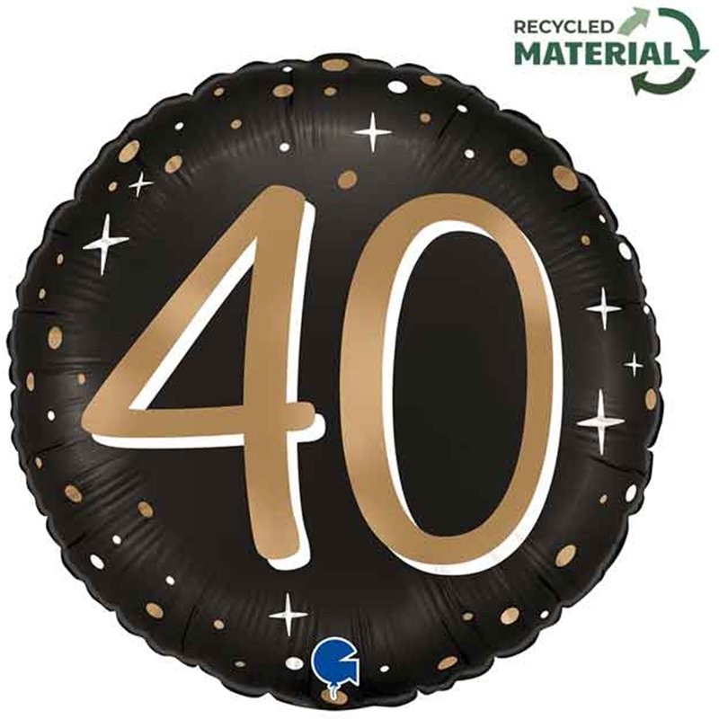 18in SPARKLING 40 FOIL BALLOON