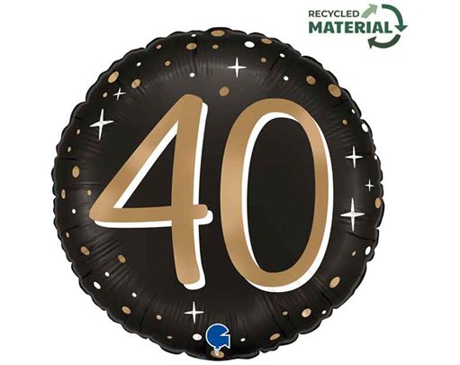 18in SPARKLING 40 FOIL BALLOON