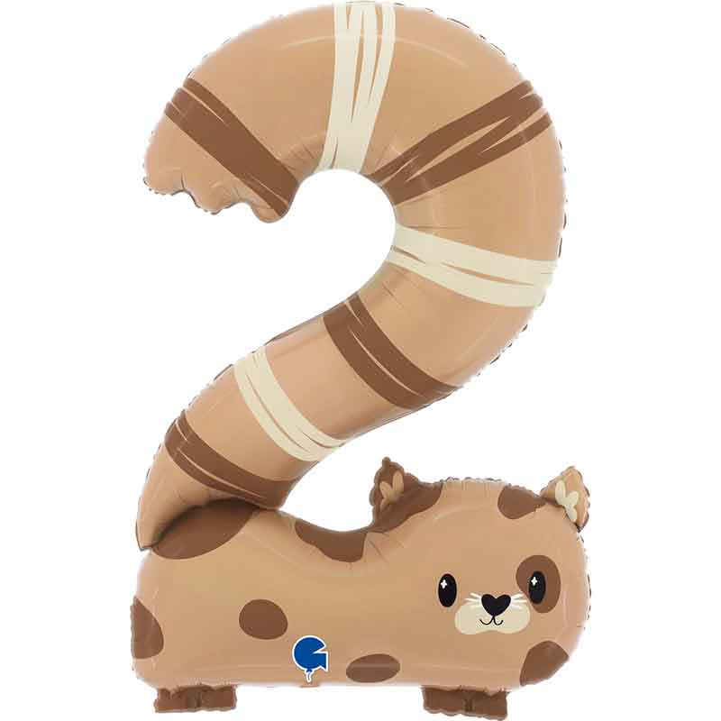 48in THE PUPPYLOONS NUMBER 2 CAT FOIL BALLOON