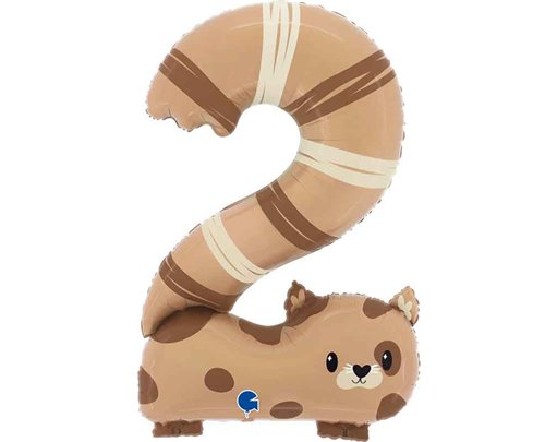 48in THE PUPPYLOONS NUMBER 2 CAT FOIL BALLOON