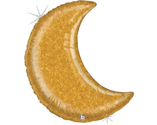 42in GLITTER MOON GOLD FOIL BALLOON