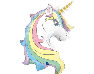 39in MACARON UNICORN HEAD FOIL BALLOON