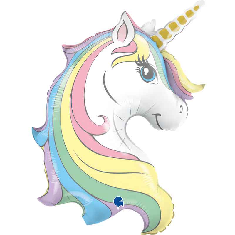 39in MACARON UNICORN HEAD FOIL BALLOON