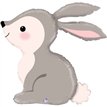 36in WOODLAND BUNNY FOIL BALLOON