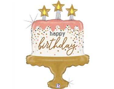 33in BIRTHDAY CAKE CONFETTI FOIL BALLOON