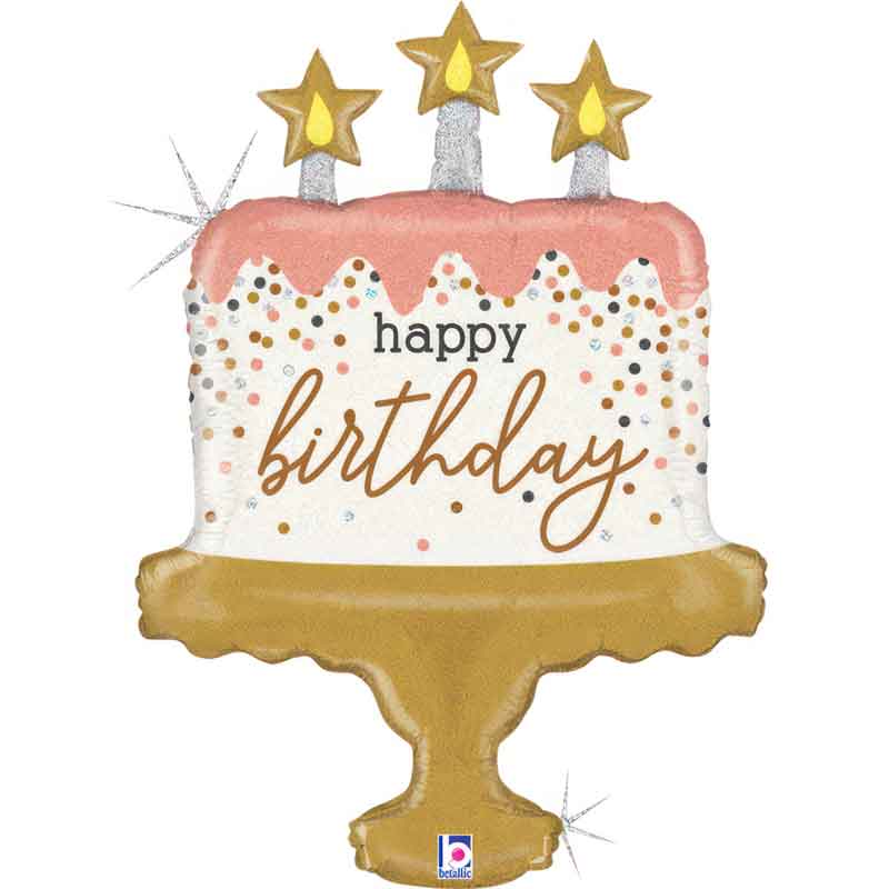 33in BIRTHDAY CAKE CONFETTI FOIL BALLOON