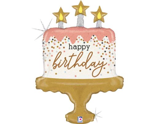 33in BIRTHDAY CAKE CONFETTI FOIL BALLOON