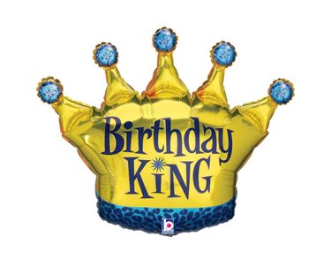 36in BIRTHDAY KING FOIL BALLOON