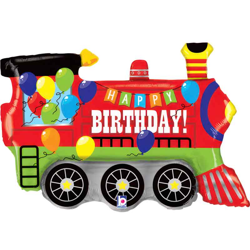 37in BIRTHDAY PARTY TRAIN FOIL BALLOON
