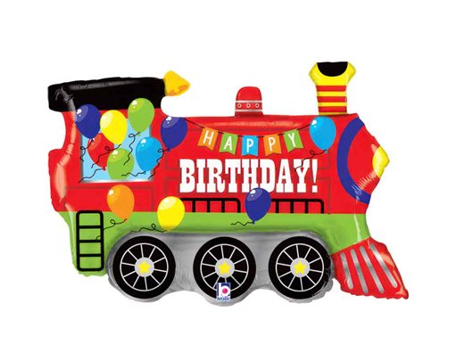 37in BIRTHDAY PARTY TRAIN FOIL BALLOON