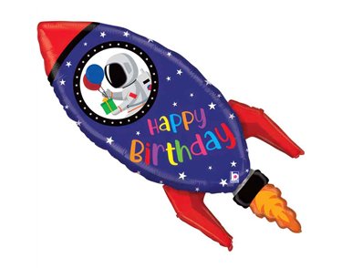 40in BIRTHDAY ROCKET FOIL BALLOON