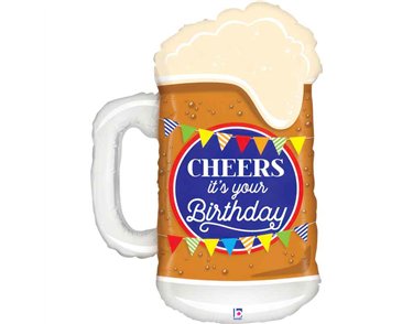 34in CHEERS BIRTHDAY BEER FOIL BALLOON