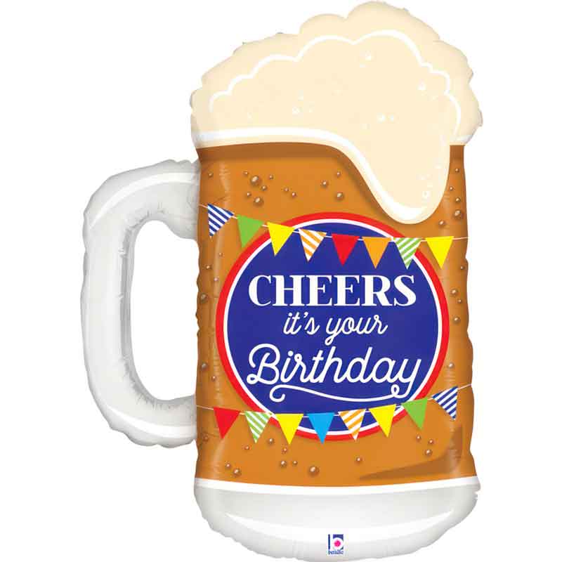 34in CHEERS BIRTHDAY BEER FOIL BALLOON