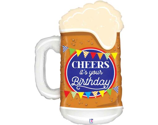 34in CHEERS BIRTHDAY BEER FOIL BALLOON