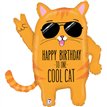 32in COOL CAT BIRTHDAY FOIL BALLOON