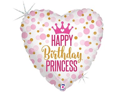 18in GLITTER BIRTHDAY PRINCESS FOIL BALLOON