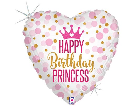 18in GLITTER BIRTHDAY PRINCESS FOIL BALLOON