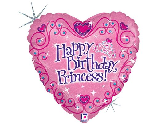 18in HAPPY BIRTHDAY TIARA FOIL BALLOON