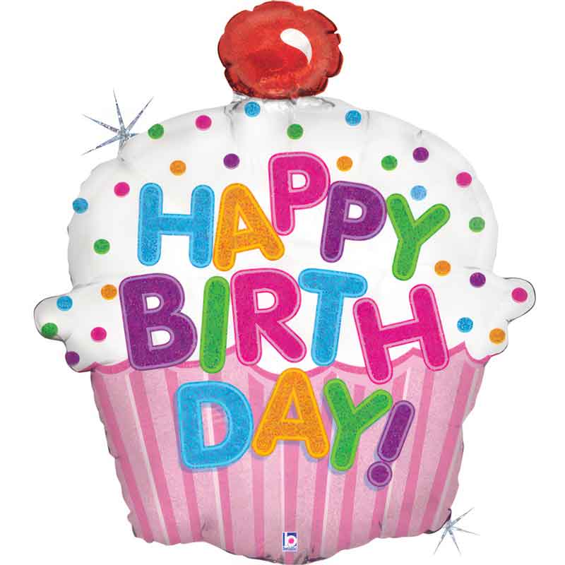 31in HAPPY BIRTHDAY CUPCAKE FOIL BALLOON