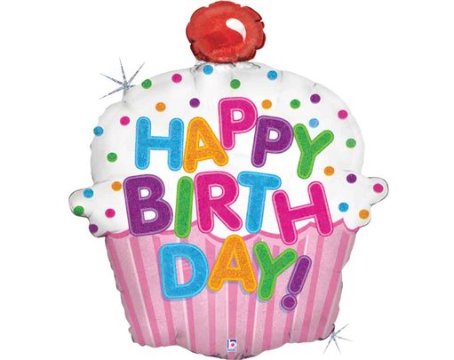 31in HAPPY BIRTHDAY CUPCAKE FOIL BALLOON