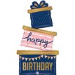 51in NAVY BIRTHDAY GIFT TRIO FOIL BALLOON
