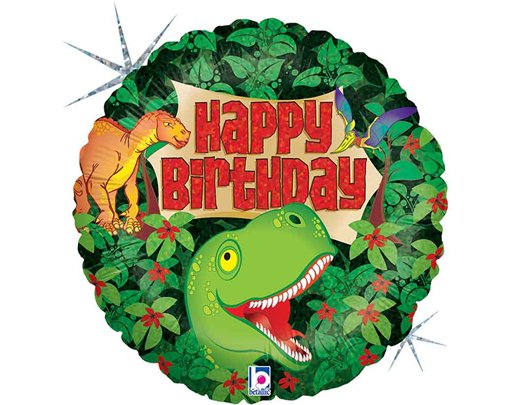 18in DINOSAUR BIRTHDAY FOIL BALLOON