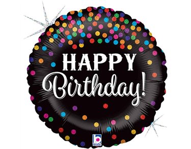 18in GLITTERING BIRTHDAY CONFETTI FOIL BALLOON