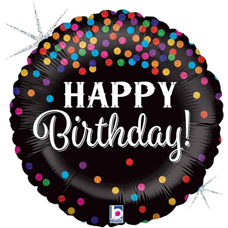 18in GLITTERING BIRTHDAY CONFETTI FOIL BALLOON