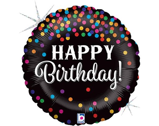 18in GLITTERING BIRTHDAY CONFETTI FOIL BALLOON