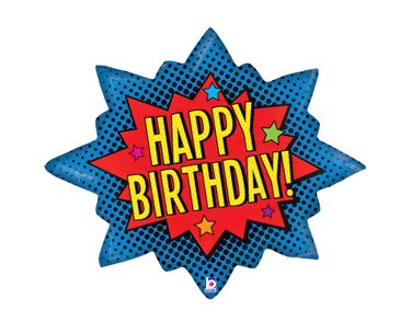 32in SUPERHERO BIRTHDAY BURST FOIL BALLOON