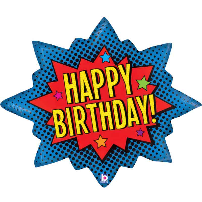 32in SUPERHERO BIRTHDAY BURST FOIL BALLOON
