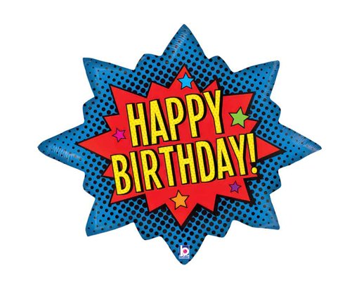 32in SUPERHERO BIRTHDAY BURST FOIL BALLOON