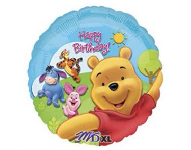 18in POOH & FRIENDS SUNNY BIRTHDAY FOIL BALLOON