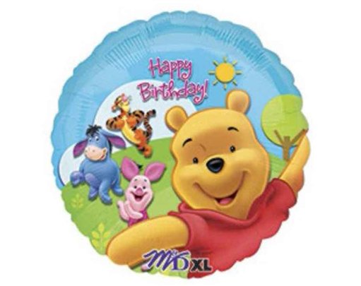 18in POOH & FRIENDS SUNNY BIRTHDAY FOIL BALLOON