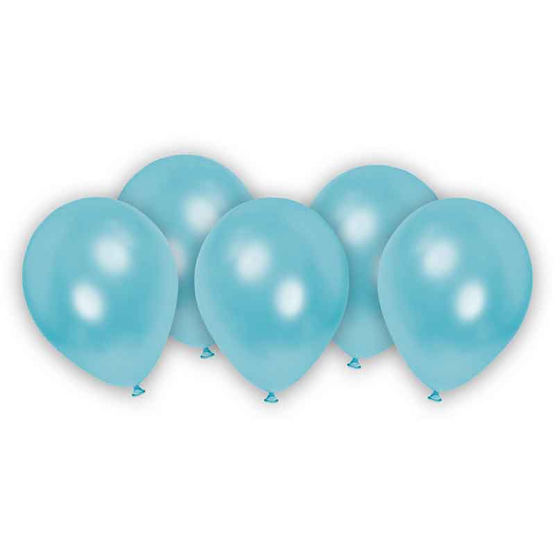 8PK METALLIC PASTEL BLUE BALLOONS