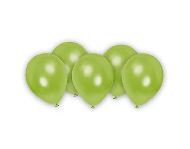 8PK METALLIC PASTEL GREEN BALLOONS