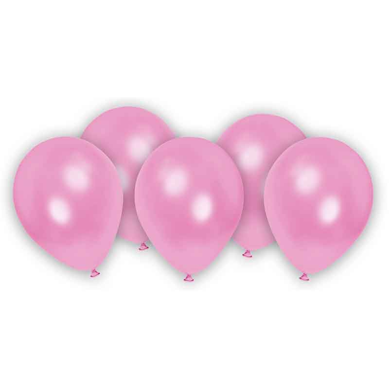 8PK METALLIC PASTEL PINK BALLOONS