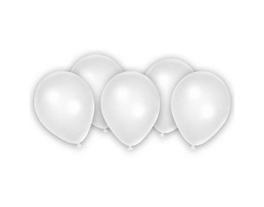 8PK METALLIC PASTEL WHITE BALLOONS