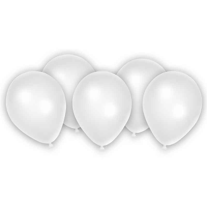 8PK METALLIC PASTEL WHITE BALLOONS