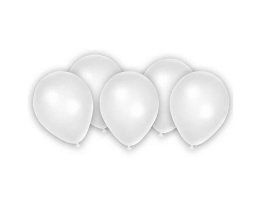 8PK METALLIC PASTEL WHITE BALLOONS