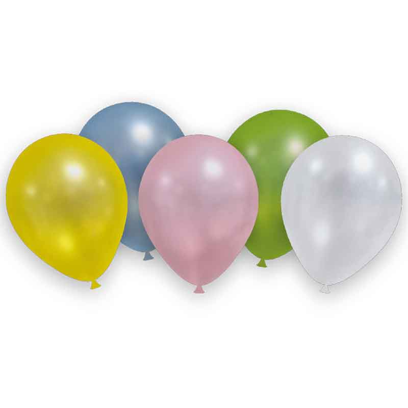 8PK ASST COLOURS METALLIC BALLOONS