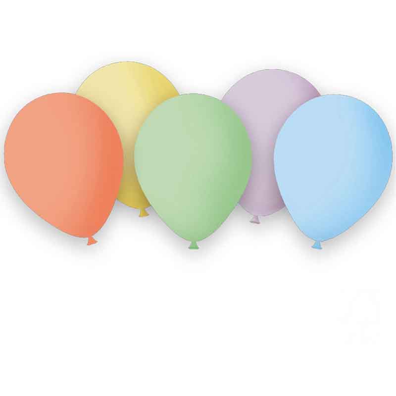 12PK ASST COLOURS PASTEL BALLOONS