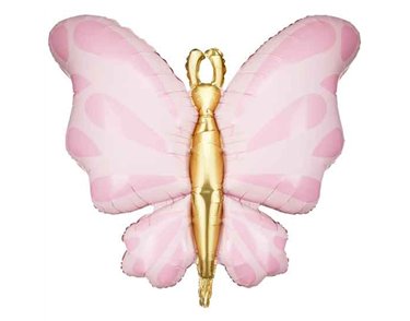 69x69cm PINK BUTTERFLY FOIL BALLOON