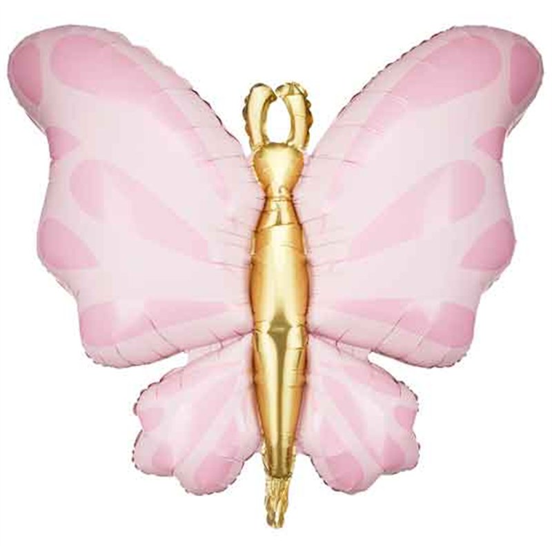 69x69cm PINK BUTTERFLY FOIL BALLOON