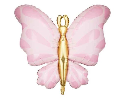 69x69cm PINK BUTTERFLY FOIL BALLOON
