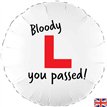 18in BLOODY L YOU PASSED FOIL BALLOON